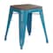 Flash Furniture 4 " Teal Metal Stool with Wood Seat, PK4 ET-BT3503-18-TL-WD-GG - alternate 6